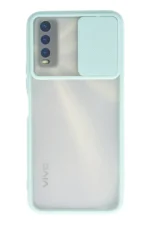 Uray store Vivo Y11S Kılıf Palm Buzlu Kamera Sürgülü Silikon - Turkuaz