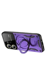 Uray store Vivo Y16 Kılıf Joy Lens Standlı Kapak - Mor - Görsel 2