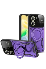 Uray store Vivo Y16 Kılıf Joy Lens Standlı Kapak - Mor