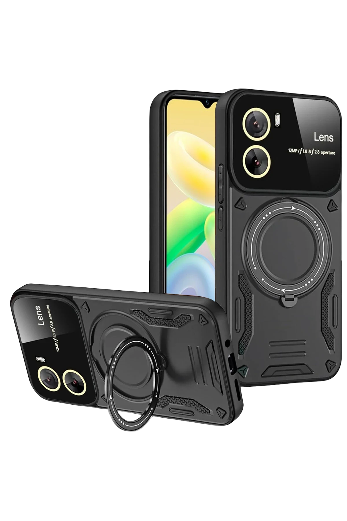 newface-vivo-y16-kilif-joy-lens-standli-kapak-siyah-default Uray store Vivo Y16 Kılıf Joy Lens Standlı Kapak - Siyah - Görsel 1
