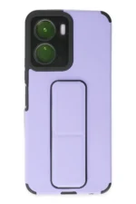 Uray store Vivo Y16 Kılıf Mega Standlı Silikon - Lila