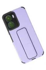 Uray store Vivo Y16 Kılıf Mega Standlı Silikon - Lila - Görsel 3