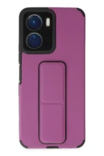 Uray store Vivo Y16 Kılıf Mega Standlı Silikon - Mor