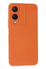 Uray store Vivo Y17S Kılıf Nano içi Kadife Silikon - Turuncu