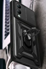 Uray store Vivo Y17S Kılıf Pars Lens Yüzüklü Silikon - Gümüş - Görsel 3