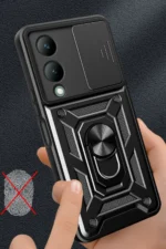 Uray store Vivo Y17S Kılıf Pars Lens Yüzüklü Silikon - Kırmızı - Görsel 2