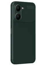 Uray store Vivo Y18 Kılıf Auto Focus Karbon Kapak - Koyu Yeşil