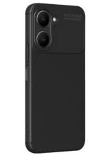 Uray store Vivo Y18 Kılıf Auto Focus Karbon Kapak - Siyah