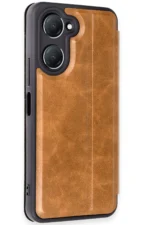 Uray store Vivo Y18 Kılıf Flip Cover - Taba - Görsel 2