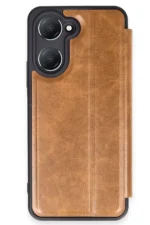 Uray store Vivo Y18 Kılıf Flip Cover - Taba