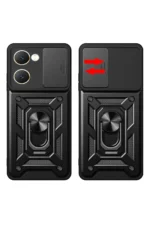 Uray store Vivo Y18 Kılıf Pars Lens Yüzüklü Silikon - Siyah - Görsel 2
