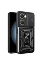 Uray store Vivo Y18 Kılıf Pars Lens Yüzüklü Silikon - Siyah