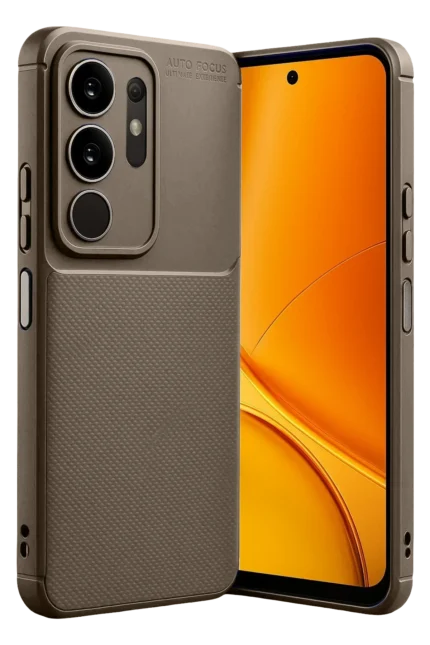 Uray store Vivo Y29 4G Auto Focus Karbon Kapak - Kahverengi