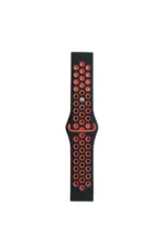Uray store Watch 20mm Spor Delikli Kordon - Siyah-Kırmızı - Görsel 2