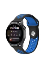 Uray store Watch 20mm Spor Delikli Kordon - Siyah-Mavi