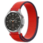Uray store Watch 22mm Hasırlı Cırtcırtlı Kordon - Kırmızı