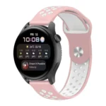 Uray store Watch 22mm Spor Delikli Kordon - Pembe-Beyaz