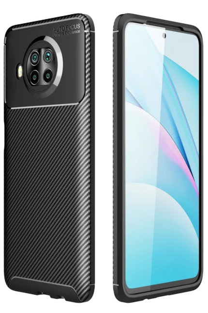 Uray store Xiaomi Mi 10T Lite Kılıf Auto Focus Karbon Kapak - Siyah
