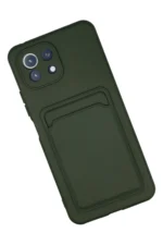 Uray store Xiaomi Mi 11 Kılıf Kelvin Kartvizitli Silikon - Koyu Yeşil - Görsel 2