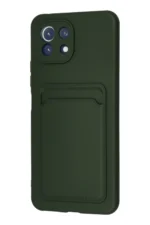 Uray store Xiaomi Mi 11 Kılıf Kelvin Kartvizitli Silikon - Koyu Yeşil - Görsel 3