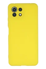 Uray store Xiaomi Mİ 11 Lite Kılıf Nano içi Kadife Silikon - Sarı