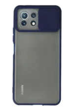 Uray store Xiaomi Mİ 11 Lite Kılıf Palm Buzlu Kamera Sürgülü Silikon - Lacivert