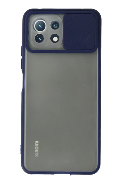 Uray store Xiaomi Mİ 11 Lite Kılıf Palm Buzlu Kamera Sürgülü Silikon - Lacivert