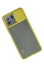 Uray store Xiaomi Mİ 11 Lite Kılıf Palm Buzlu Kamera Sürgülü Silikon - Sarı - Görsel 2