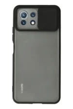 Uray store Xiaomi Mİ 11 Lite Kılıf Palm Buzlu Kamera Sürgülü Silikon - Siyah