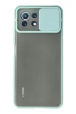 Uray store Xiaomi Mİ 11 Lite Kılıf Palm Buzlu Kamera Sürgülü Silikon - Turkuaz