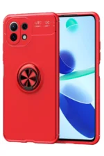 Uray store Xiaomi Mİ 11 Lite Kılıf Range Yüzüklü Silikon - Kırmızı