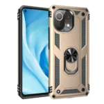 Uray store Xiaomi Mİ 11 Lite Kılıf Sofya Yüzüklü Silikon Kapak - Gold