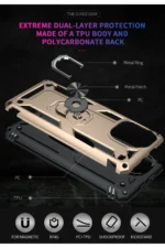 Uray store Xiaomi Mİ 11 Lite Kılıf Sofya Yüzüklü Silikon Kapak - Gold - Görsel 6