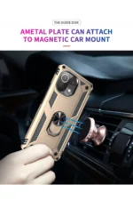 Uray store Xiaomi Mİ 11 Lite Kılıf Sofya Yüzüklü Silikon Kapak - Gold - Görsel 7