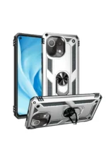 Uray store Xiaomi Mİ 11 Lite Kılıf Sofya Yüzüklü Silikon Kapak - Gümüş - Görsel 2