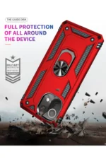 Uray store Xiaomi Mİ 11 Lite Kılıf Sofya Yüzüklü Silikon Kapak - Kırmızı - Görsel 4