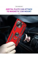 Uray store Xiaomi Mİ 11 Lite Kılıf Sofya Yüzüklü Silikon Kapak - Kırmızı - Görsel 7