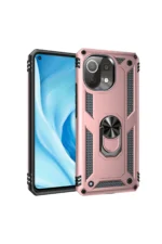 Uray store Xiaomi Mİ 11 Lite Kılıf Sofya Yüzüklü Silikon Kapak - Rose