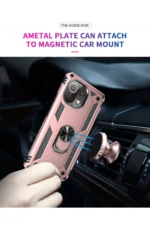 Uray store Xiaomi Mİ 11 Lite Kılıf Sofya Yüzüklü Silikon Kapak - Rose - Görsel 7