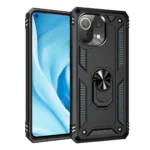 Uray store Xiaomi Mİ 11 Lite Kılıf Sofya Yüzüklü Silikon Kapak - Siyah