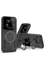 Uray store Xiaomi Mi 14 Ultra Kılıf Joy Lens Standlı Kapak - Mor - Görsel 3