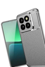 Uray store Xiaomi Mi 14T Pro Kılıf Auto Focus Karbon Kapak - Gri - Görsel 3