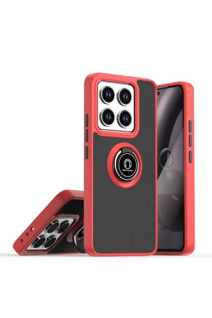 Uray store Xiaomi Mi 14T Pro Kılıf Montreal Yüzüklü Silikon Kapak - Kırmızı