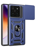 Uray store Xiaomi Mi 14T Pro Kılıf Pars Lens Yüzüklü Silikon - Lacivert