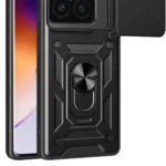 Uray store Xiaomi Mi 14T Pro Kılıf Pars Lens Yüzüklü Silikon - Siyah