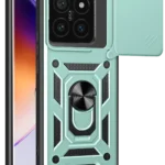 Uray store Xiaomi Mi 14T Pro Kılıf Pars Lens Yüzüklü Silikon - Yeşil