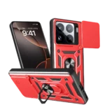 Uray store Xiaomi Mi 15 Pro Kılıf Pars Lens Yüzüklü Silikon - Kırmızı