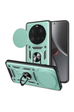 Uray store Xiaomi Mi 15 Ultra Kılıf Pars Lens Yüzüklü Silikon - Yeşil