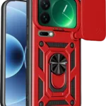 Uray store Xiaomi Mi 17 Pro Max Pars Lens Yüzüklü Silikon - Kırmızı