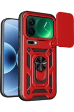 Uray store Xiaomi Mi 17 Pro Max Pars Lens Yüzüklü Silikon - Kırmızı